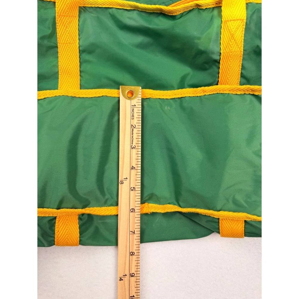 Vintage 1997 Avon Green Yellow Nylon Duffle Bag Travel Gym Weekender Foldable